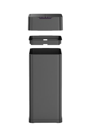 Roestvrijstalen Automatische Prullenbak SILVERLAKE - Zwart - 42,4 x 26,9 x 67 cm
