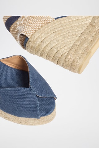 Espadrilles compensées en coton biologique Bilina - Bleu