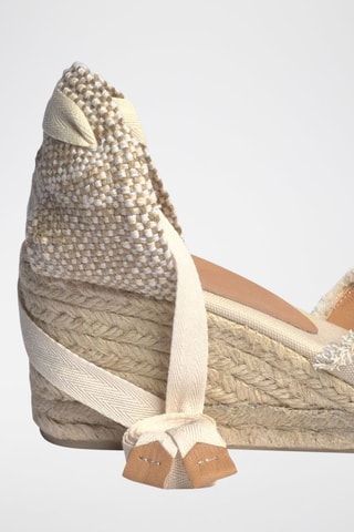 Espadrilles compensées en cuir Bluma - Ivoire