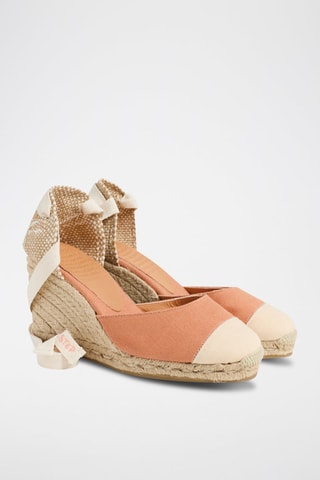 Espadrilles compensées en coton biologique Carina - Corail