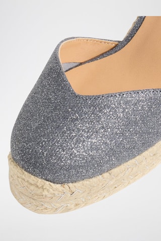 Espadrilles compensées en lin Chiara - Gris