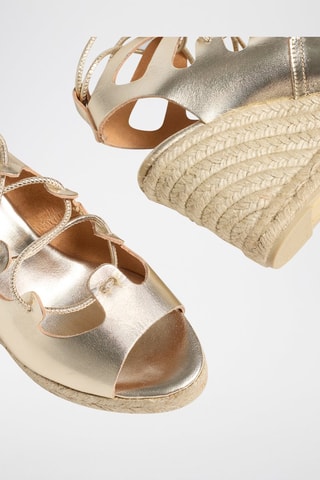 Espadrilles compensées en cuir Antigone - Argenté