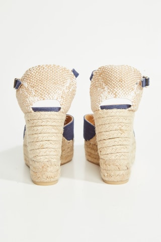 Espadrilles compensées en coton biologique Bianca - Bleu foncé