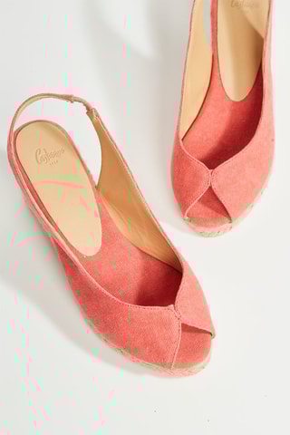 Espadrilles compensées en coton biologique Barbara - Rose