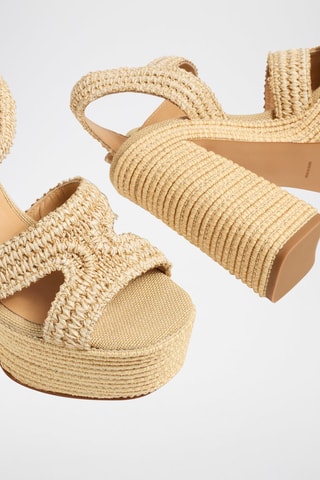 Sandales à talons en cuir Adriana - Beige