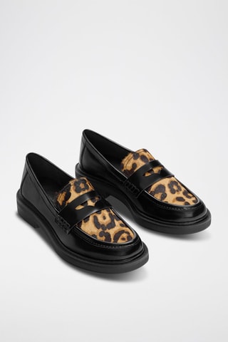 Mocassins en cuir verni - Noir