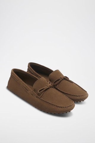 Chaussures bateau en nubuck - Marron foncé