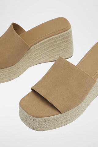 Mules compensées - Beige clair