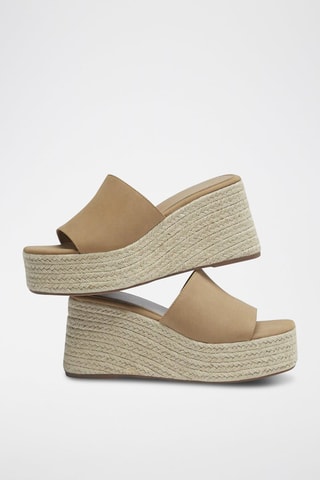 Mules compensées - Beige clair