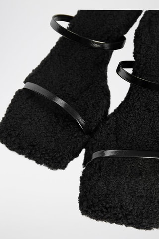 Mules fourrées à talons - Noir