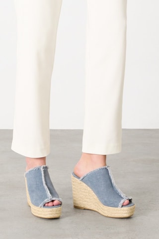 Mules compensées Fatima - Bleu