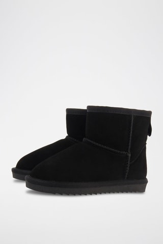 Bottines fourrées en nubuck - Noir