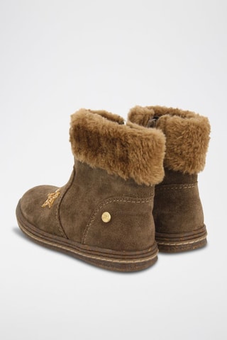 Bottines fourrées en nubuck - Marron