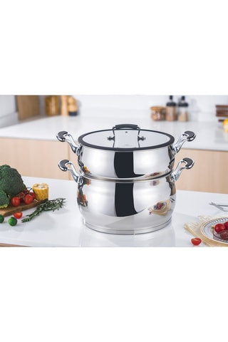 Panela para cuscuz em aço inoxidável 18/8 - 24 cm - 6 l