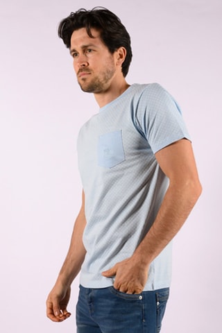 T-shirt - Blanc et bleu