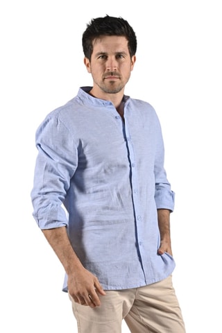 Chemises en lin Confort  - Bleu