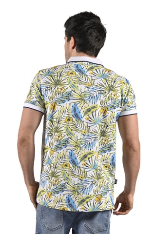 Polo Popole  - Blanc, vert et jaune