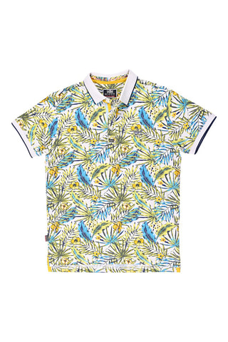 Polo Popole  - Blanc, vert et jaune