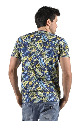 T-shirt - Bleu, gris et vert