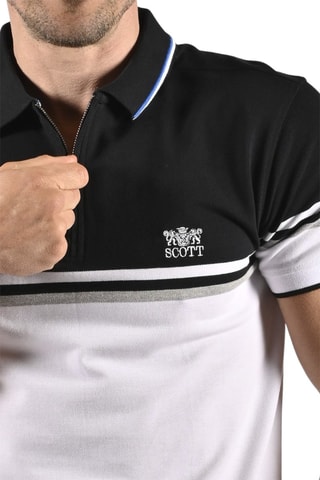 Polo Estos  - Blanc, noir et gris