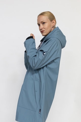 Parka impérméable à capuche Raina  - Noir et bleu