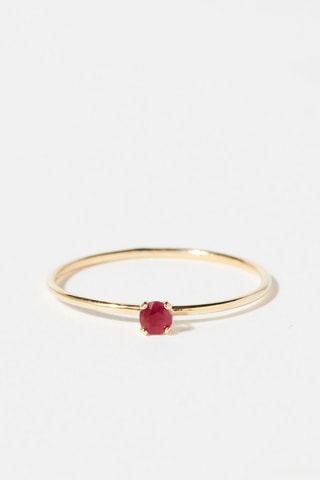 Ring Only One Geelgoud en Robijnen