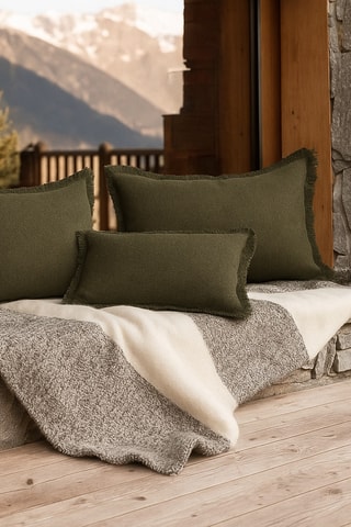 Housse de coussin en laine Aspen - Kaki - 40 x 60 cm