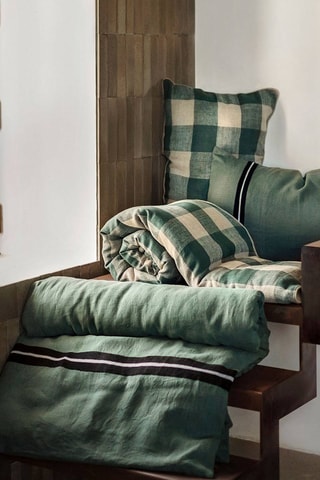 Housse de coussin en lin Palma - Pigeon - 40 x 60 cm