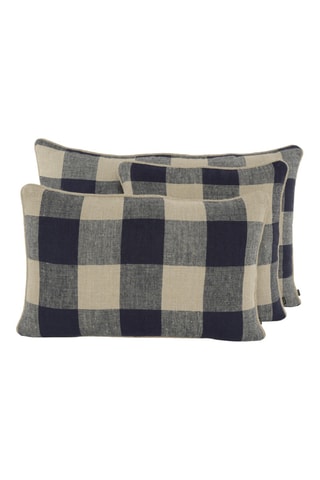 Housse de coussin en lin Palma - Encre - 45 x 60 cm