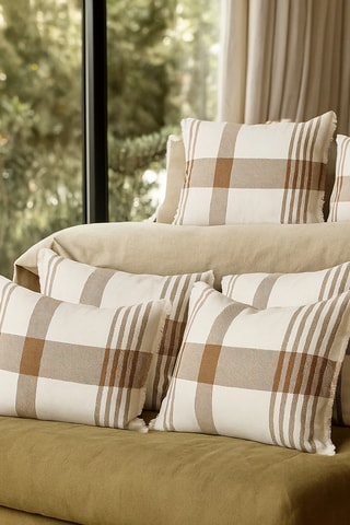 Housse de coussin en lin Aalborg - Tabac - 45 x 45 cm