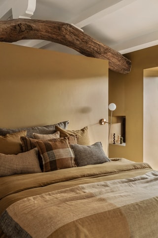 Housse de coussin en lin Aalborg - Gold - 45 x 45 cm