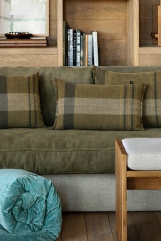 Housse de coussin en lin Aalborg - Kaki - 45 x 45 cm