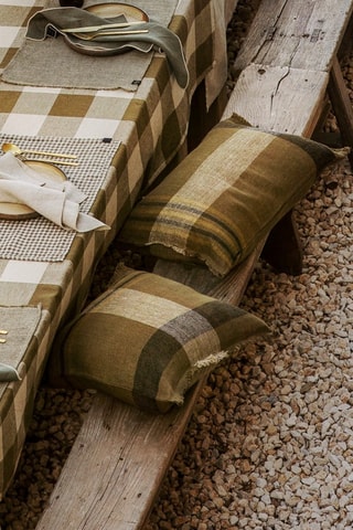 Housse de coussin en lin Aalborg - Kaki - 50 x 80 cm