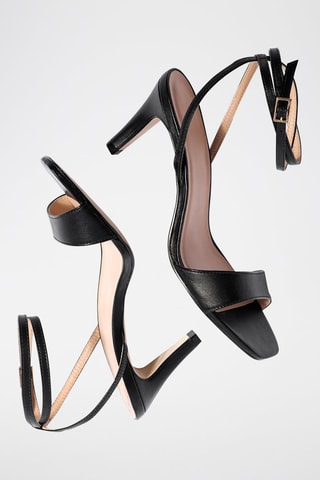 Sandales à talons en cuir Angela - Noir