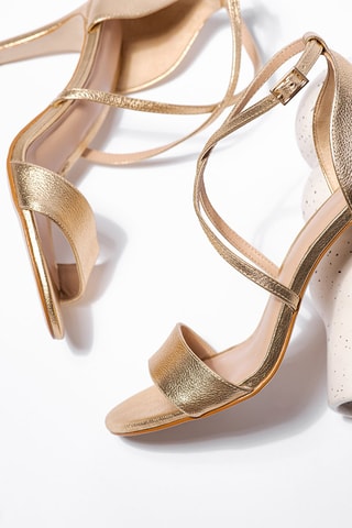 Sandales à talons en cuir Audrey - Doré