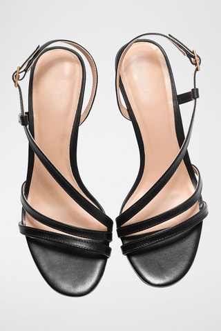 Sandales à talons en cuir Elizabetha - Noir