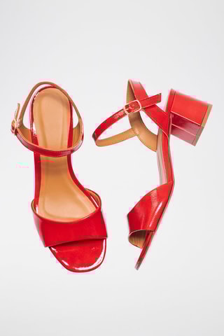 Sandales à talons en cuir verni Vicki - Rouge