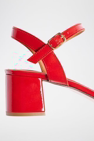 Sandales à talons en cuir verni Vicki - Rouge