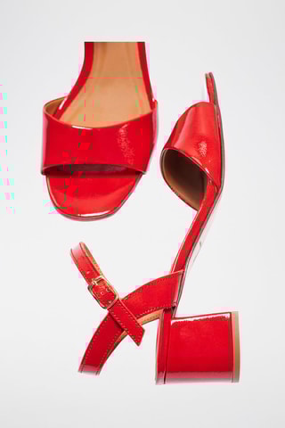 Sandales à talons en cuir verni Vicki - Rouge