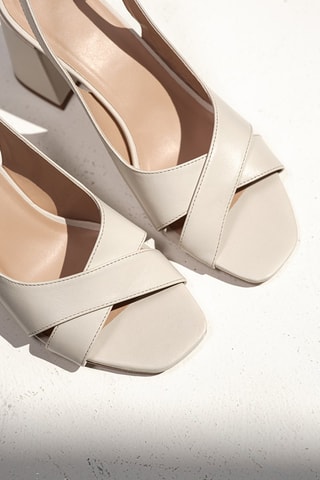 Sandales à talons en cuir Tonya - Beige clair