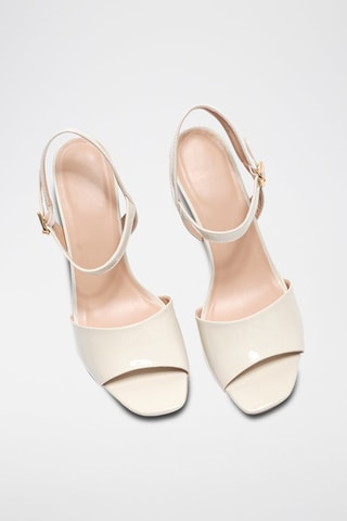 Sandales à talons en cuir verni Angelica - Beige clair