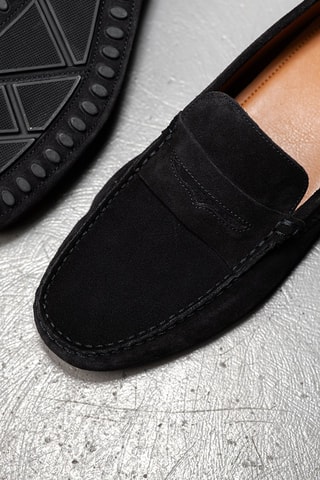 Mocassins en nubuck Jason - Bleu marine