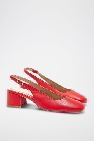 Slingbacks en cuir Tracy - Rouge