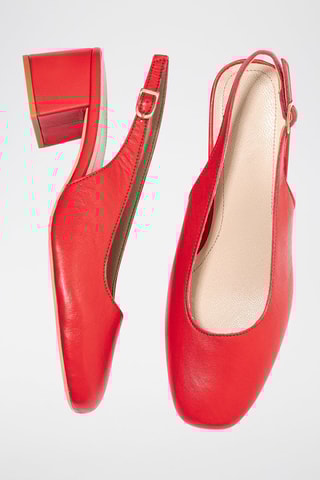 Slingbacks en cuir Tracy - Rouge
