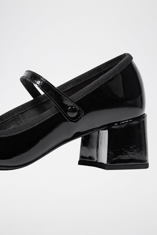 Babies à talons en cuir verni Taylor - Noir