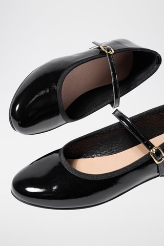 Ballerines en cuir Julie - Noir
