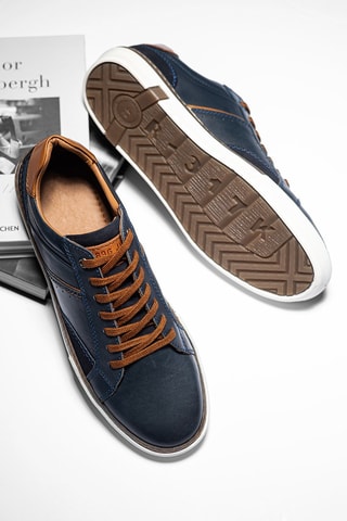 Baskets en cuir Niels - Bleu marine