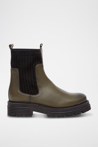 Leren Chelsea Boots Celune - Kaki