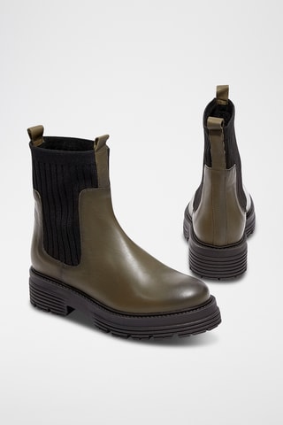 Leren Chelsea Boots Celune - Kaki