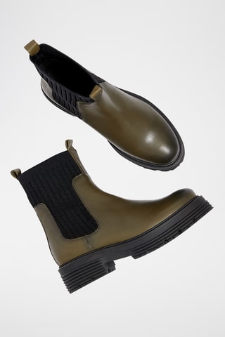 Leren Chelsea Boots Celune - Kaki